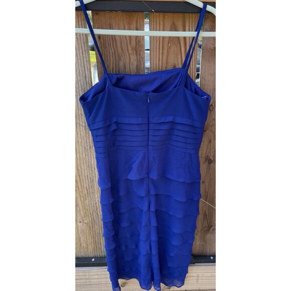 Jessica Howard Royal Blue Tiered Cocktail Dress Size 10 w/ Brooch Embellishment - Picture 2 of 8